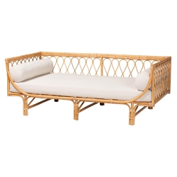 bali & pari Davida Modern Bohemian Natural Brown Rattan Daybed